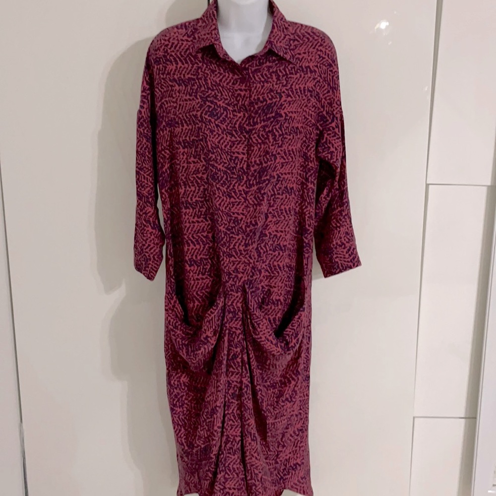 Magenta pink Corey Lynn Calter silk midi dress